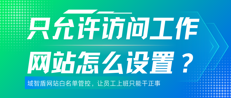 只允许访问工作网站,怎么设置?域智盾网站白名单管控,让员工上班只能干正事(图1) 只允许访问工作网站,怎么设置?域智盾网站白名单管控,让员工上班只能干正事(图1)