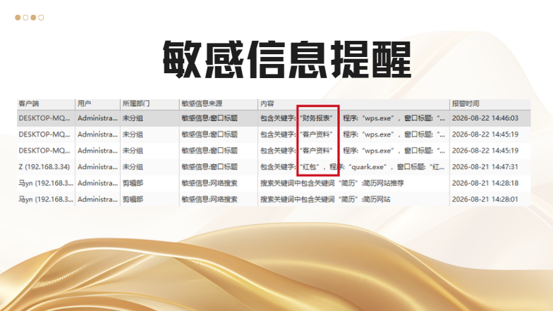 域智盾办公网络治理"3+2"工程:统一规范办公网络使用行为,完善企业信息留存机制(图4) 域智盾办公网络治理"3+2"工程:统一规范办公网络使用行为,完善企业信息留存机制(图4)