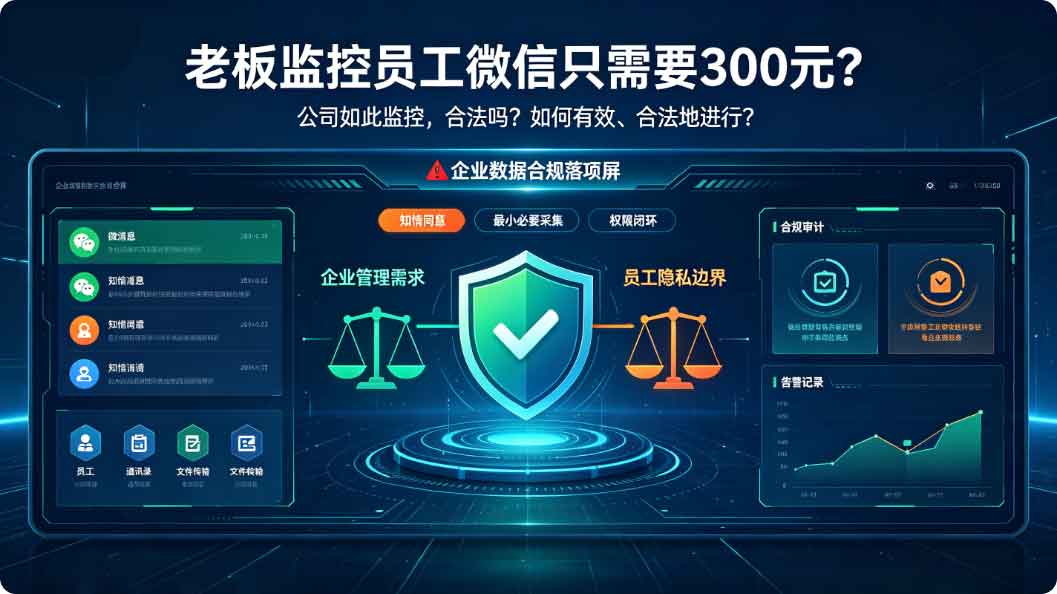 老板监控员工微信只需要300元?公司如此监控,合法吗?如何有效、合法的进行呢?(图2) 老板监控员工微信只需要300元?公司如此监控,合法吗?如何有效、合法的进行呢?(图2)
