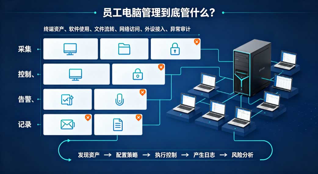 员工电脑管理到底管什么?看得见、管得住、查得到,一台电脑一个电子管理员!(图3) 员工电脑管理到底管什么?看得见、管得住、查得到,一台电脑一个电子管理员!(图3)