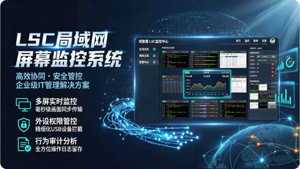 LSC 局域网屏幕监控系统是什么意思?以域智盾软件为例 1 分钟了解 LSC 局域网屏幕监控系统!(图2) LSC 局域网屏幕监控系统是什么意思?以域智盾软件为例 1 分钟了解 LSC 局域网屏幕监控系统!(图2)