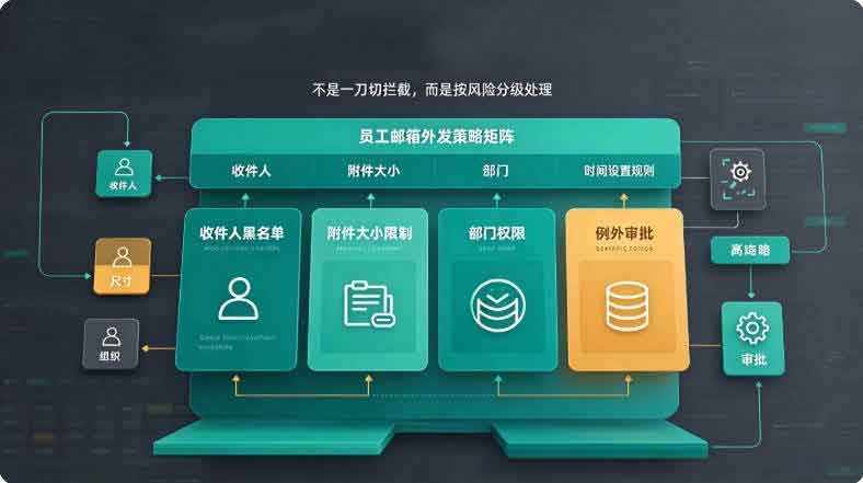 防止员工把文件发到私人邮箱的措施有哪些?有效管控邮件外发的方法分享,保护企业数据安全(图2) 防止员工把文件发到私人邮箱的措施有哪些?有效管控邮件外发的方法分享,保护企业数据安全(图2)
