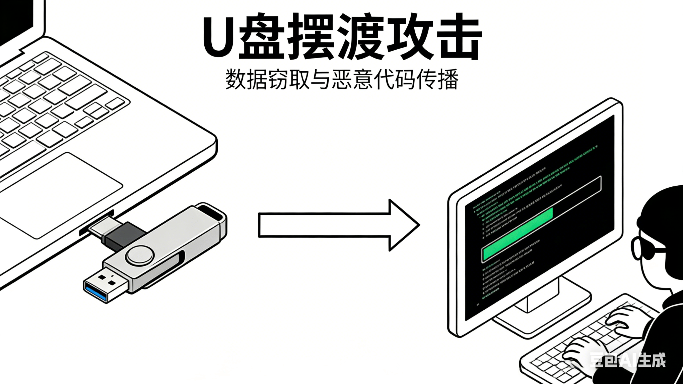 警惕！2026年新型U盘泄密方式：U盘摆渡攻击，4个方法防范被攻击！ (图3)