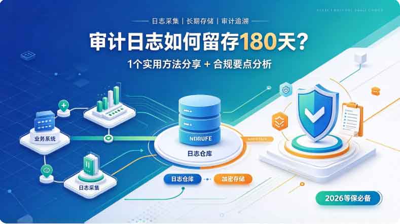 审计日志如何留存 180 天?1 个实用方法分享 + 合规要点分析,2026 等保必备!(图4) 审计日志如何留存 180 天?1 个实用方法分享 + 合规要点分析,2026 等保必备!(图4)